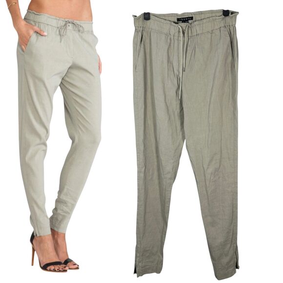 Theory Rhodri Pants Light Sage Green Beige Women's Size 4 - Picture 1 of 9